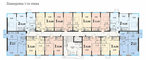 Планировки квартир 1 секц. дома 1-9, 11, 1 этаж.jpg